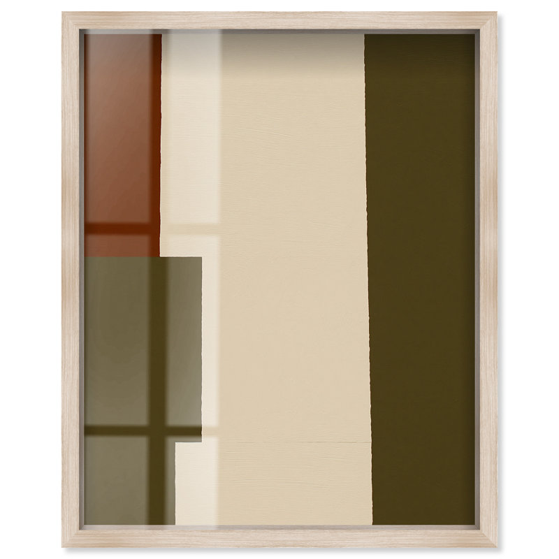 «Desert Modernism II Shadowbox Print Modern Office Art» par, H 20 po x l 16 po, Cadre en chêne naturel