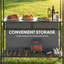 Auvent pour barbecue 8 'x 5', abri barbecue extérieur, gris foncé