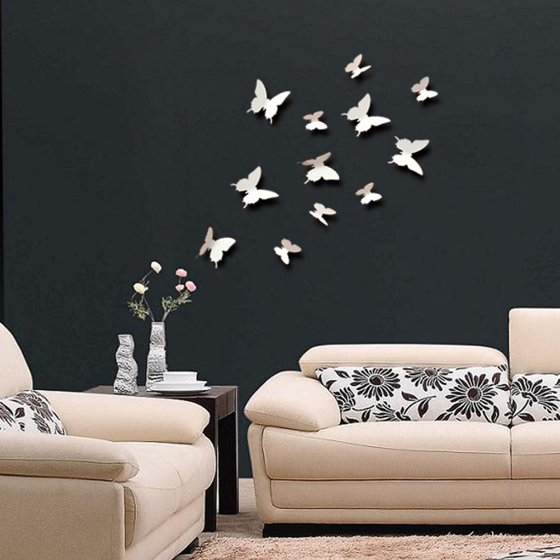 Décalcomanie murale papillon 3d, Blanc