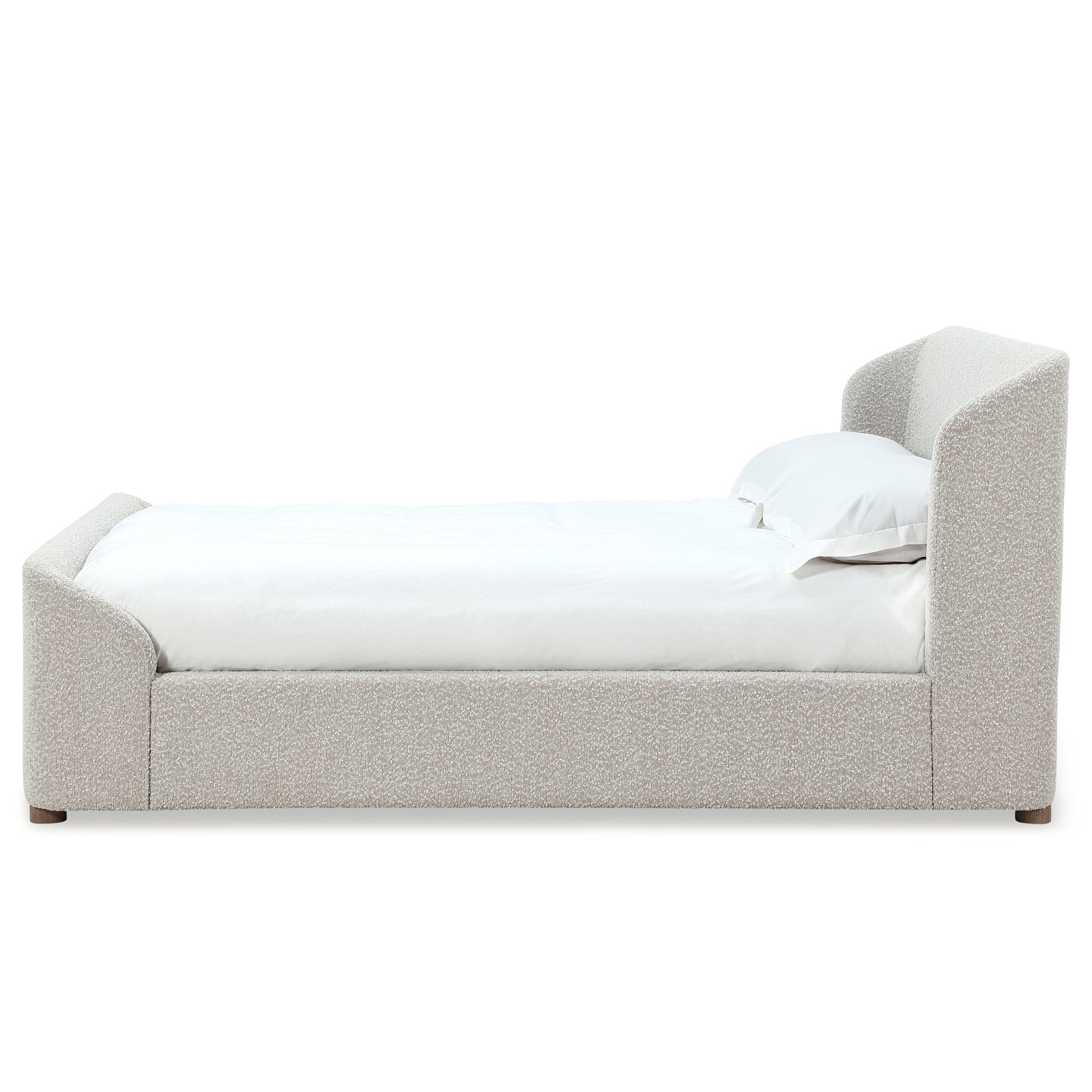 Kris Wingback Bed, California King, White Boucle