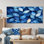Indigo feuilles feuillage collage IV - feuilles, art mural