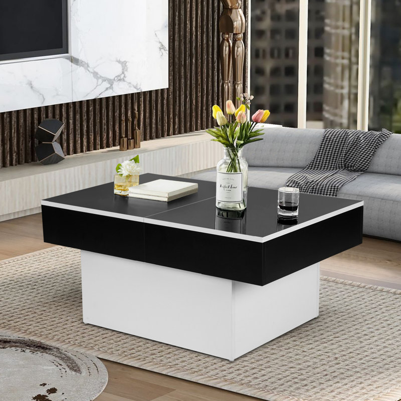 Modo Single Coffee Table, Black, White