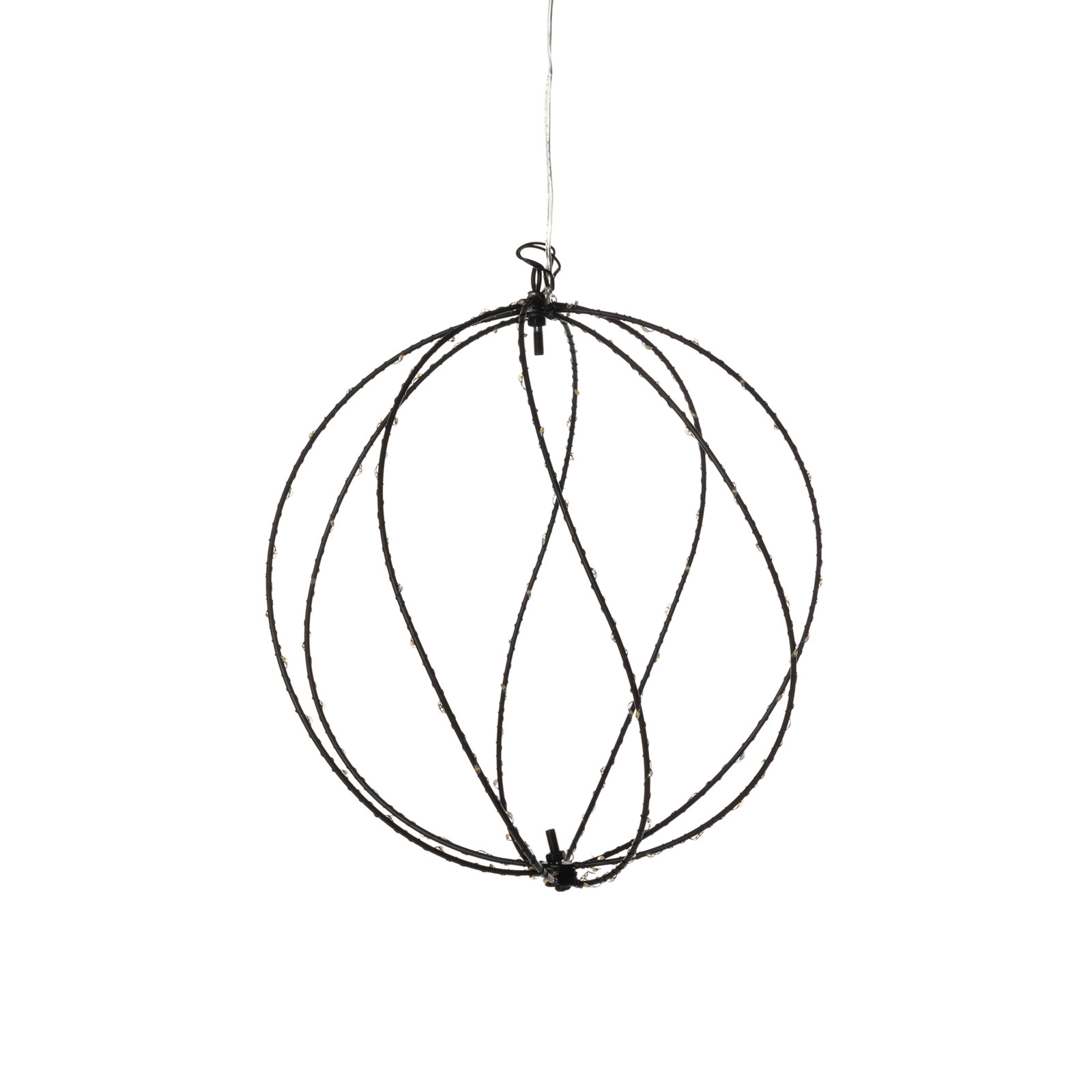 Small Twinkle Lit Sphere, 11.81", Black