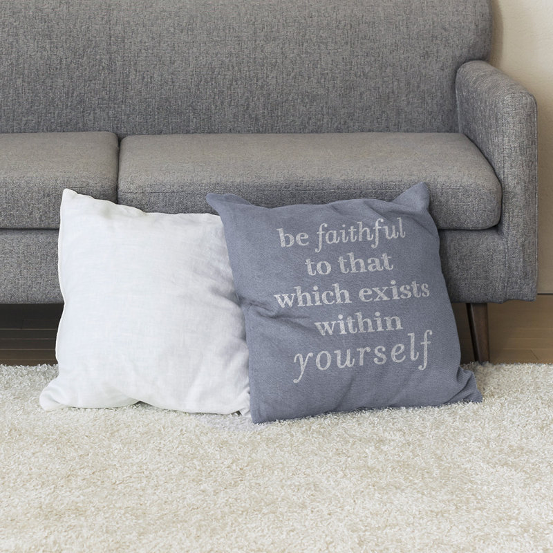 Coussin de sol be loyal to yourself, Bleu/blanc, H 40 po x l 40 po