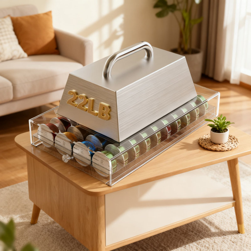 Porte-dosettes en acrylique pour capsules Nespresso Vertuo et Dolce Gusto, organisateur de rangement à tiroir transparent de 40 capacités avec conception à vue rapide et fabrication PETG de qualité alimentaire