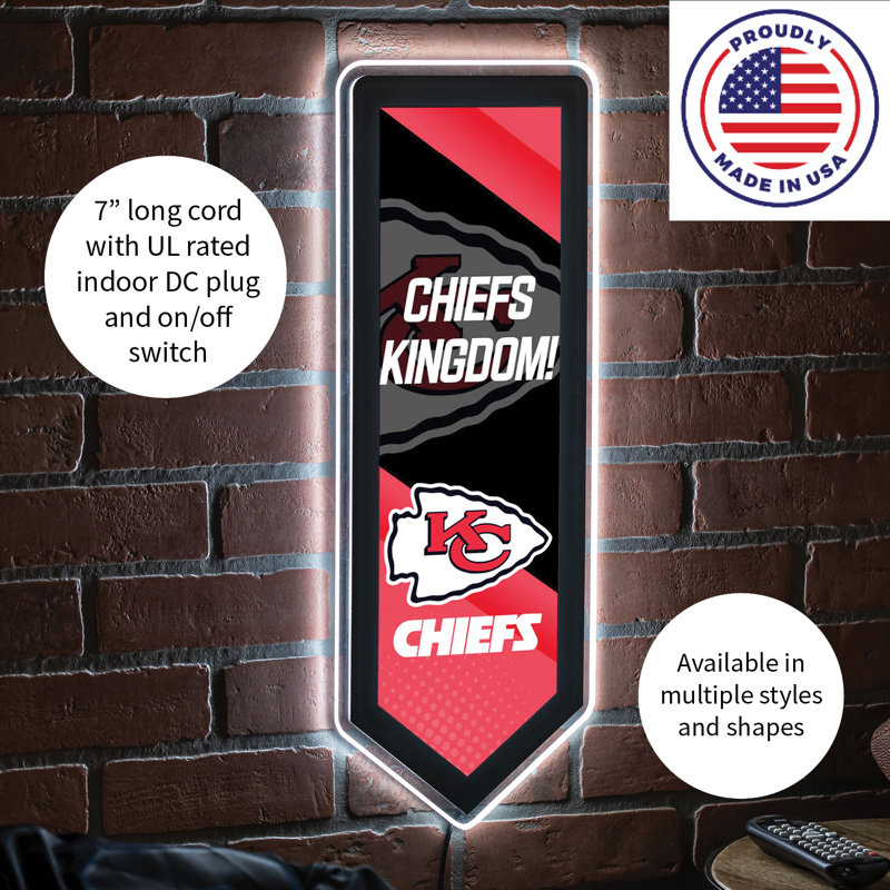 NFL LED Pennant Shaped Lighted Wall Sign, Kansas City Chiefs