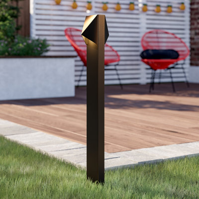 Triform Compact Gray Integrated LED Metal Bollard Light