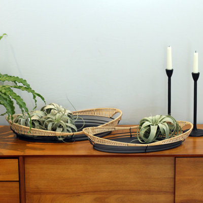 Sienna Metal Boho Rattan Weaved Tabletop Set