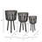 S/3 BAMBOO PLANTERS 11/13/15", BLACK