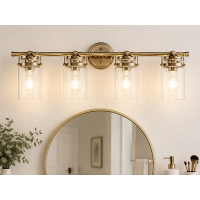 4-Light Farmhouse Vanity Light, Champagne Bronze