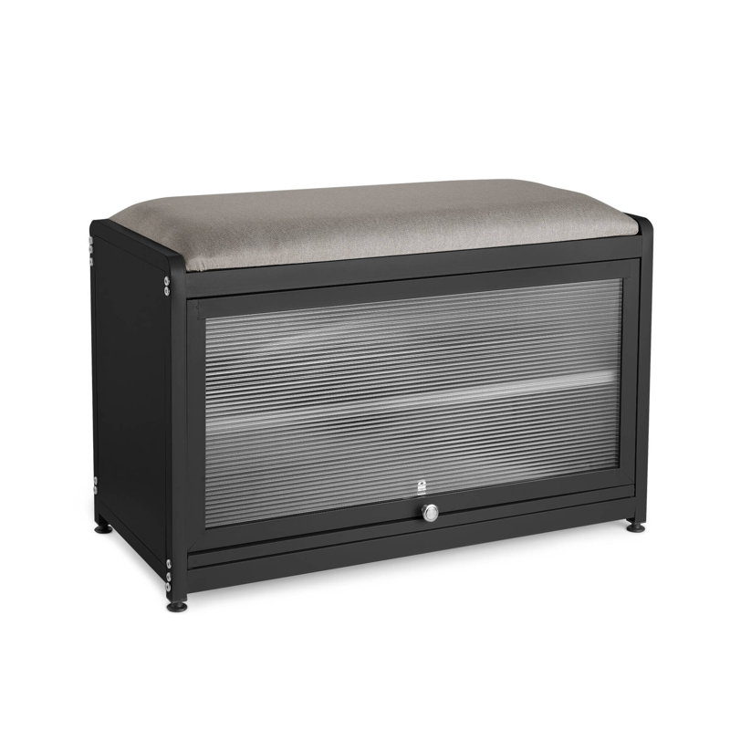 6 Pair Shoe Storage Bench, Black