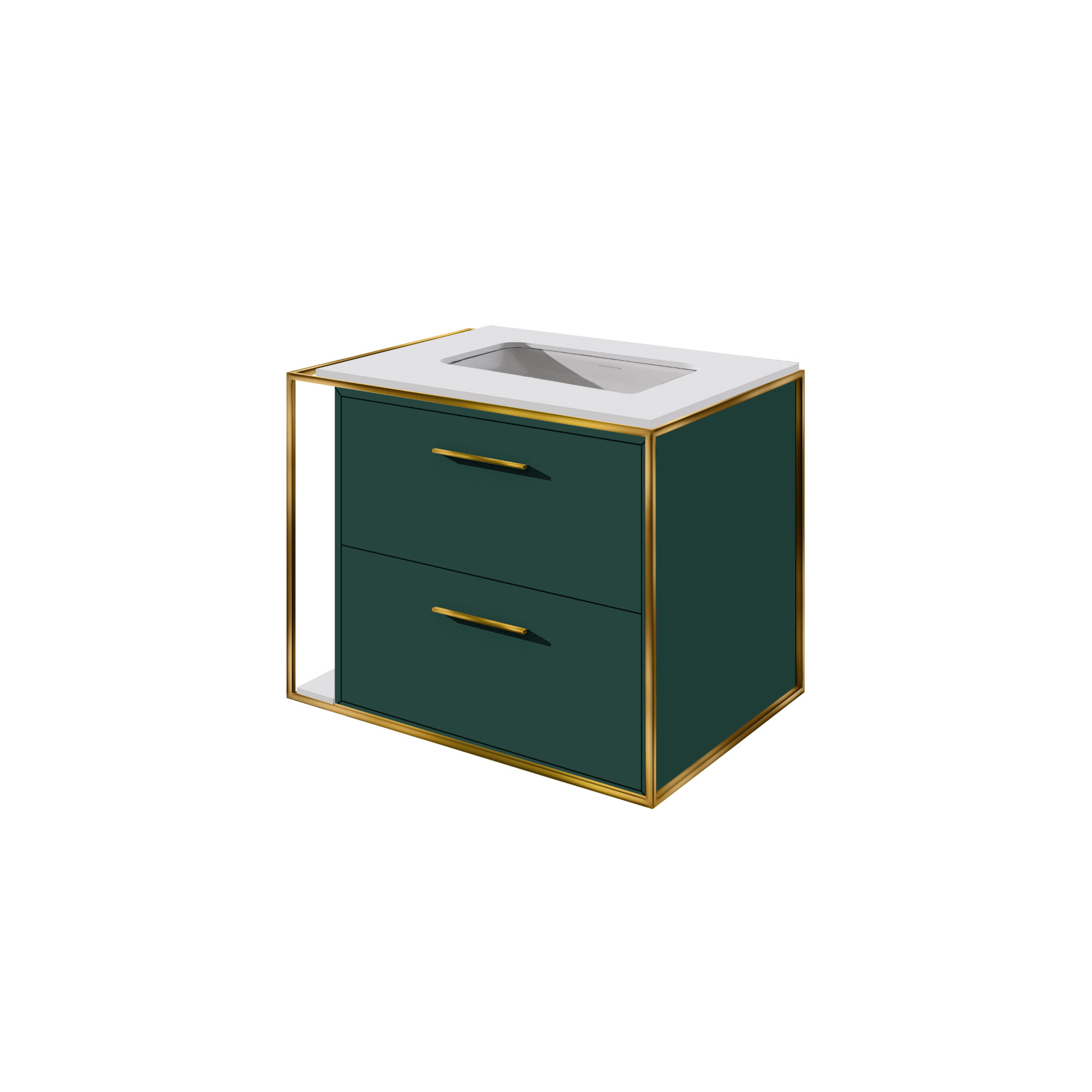 Linea 24" Single Vanity , Brass, Azure, Wall Mount