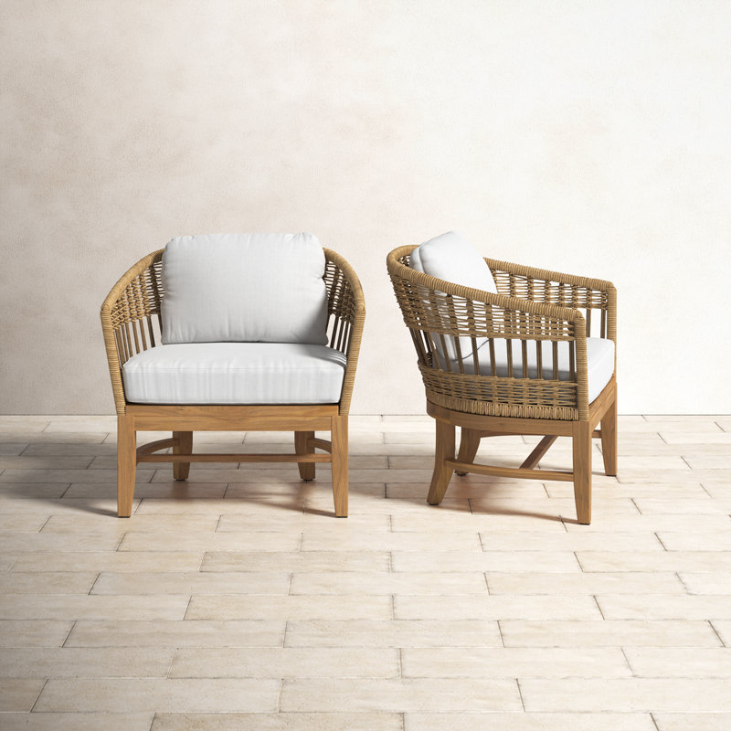 Dunkirk Teak Patio Chair with Sunbrella Cushions | Birch Lane