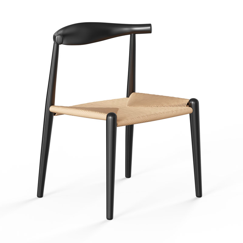 Chaise en bois massif Ardo, Noir, naturel