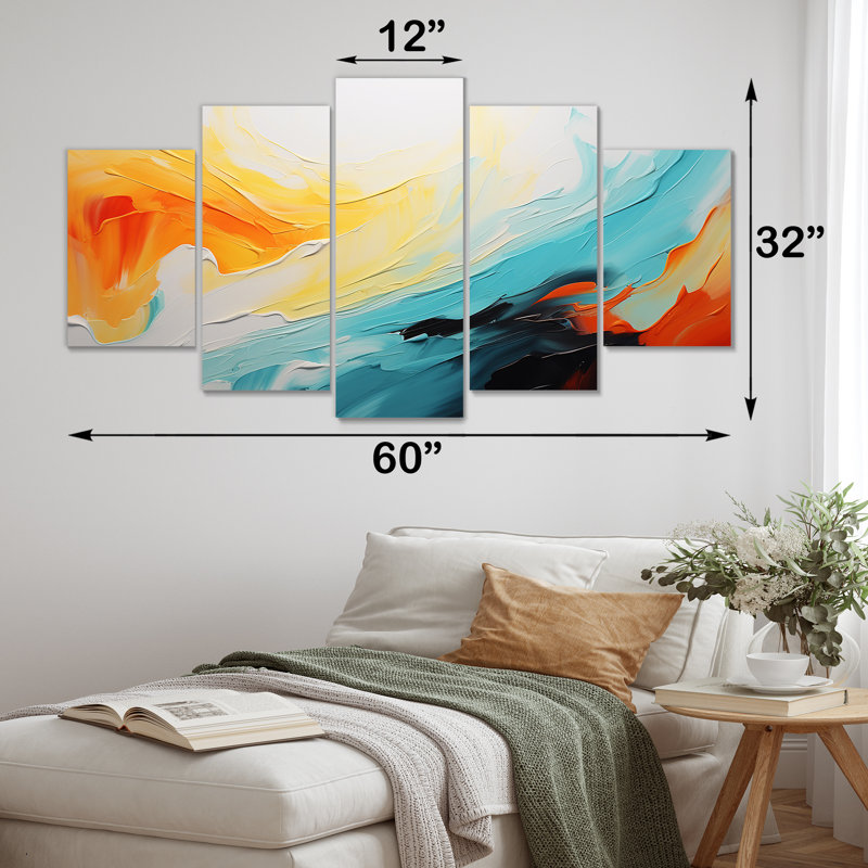 «Colorful Abstract Expression V», art abstrait à multiples panneaux muraux