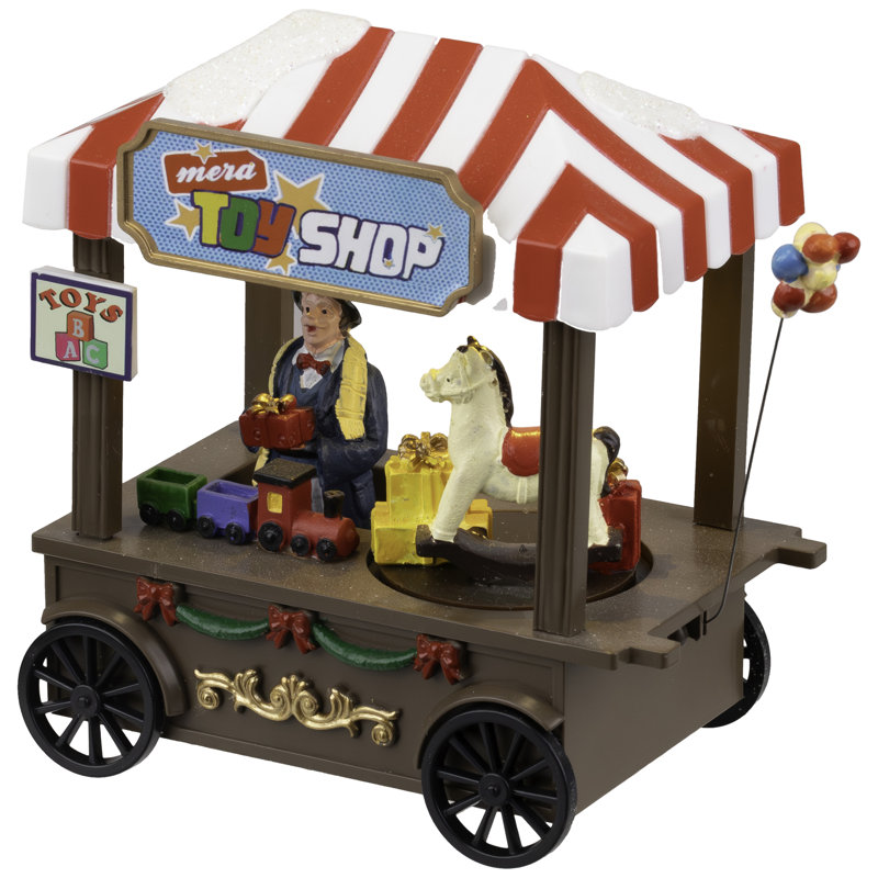 Pièce de village de Noël à jouets lumineux et animé à DEL - 5 po
