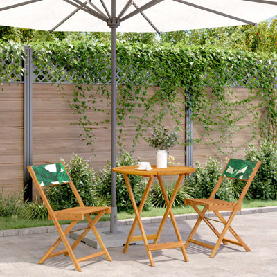 Kase 2 - Person Circular Solid Wood Patio Dining Set
