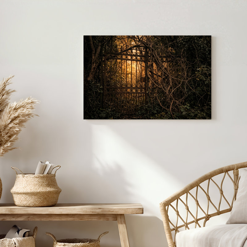 Art mural sur toile Gallery Wrap pour le salon, la chambre à coucher, le bureau ou le vestibule - Décoration murale décorative avec barrière Forest