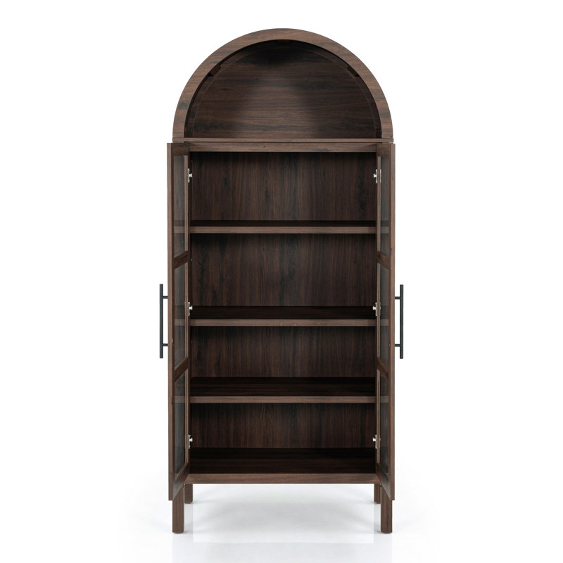 Armoire d'appoint arquée 2 portes Bailor, Noyer