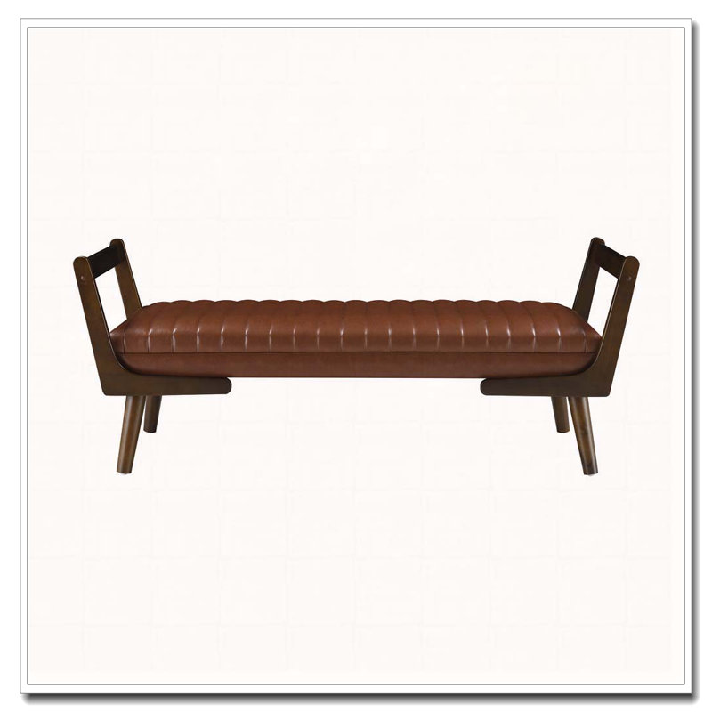52" Upholstered Bench, Cognac