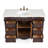 Benton Collection 48 Inch Traditional Freestanding Cherry Brown Beckham Bathroom Vanity, Single Sink, White Marble Top, Fully Assembled