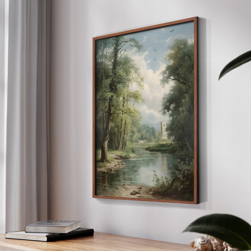 «Vintage Landscape CXCIX» sur, Noyer, H 10 po x l 8 po