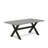 3 Piece Kitchen Table Set for Small Spaces Contains a Rectangle Dining Room Table with X-Legs and 2 Dining Bench, wire brushed black base finish-413639912-413639956-413639954
