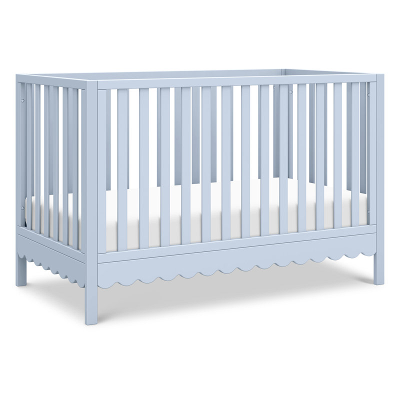 Powder Blue Pine Wood 4-in-1 Convertible Crib