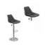Ensemble de 2 chaises / tabourets de bar pour salle à manger avec tabourets de bar réglables couleur ébène et polyuréthane chromé-2030176144