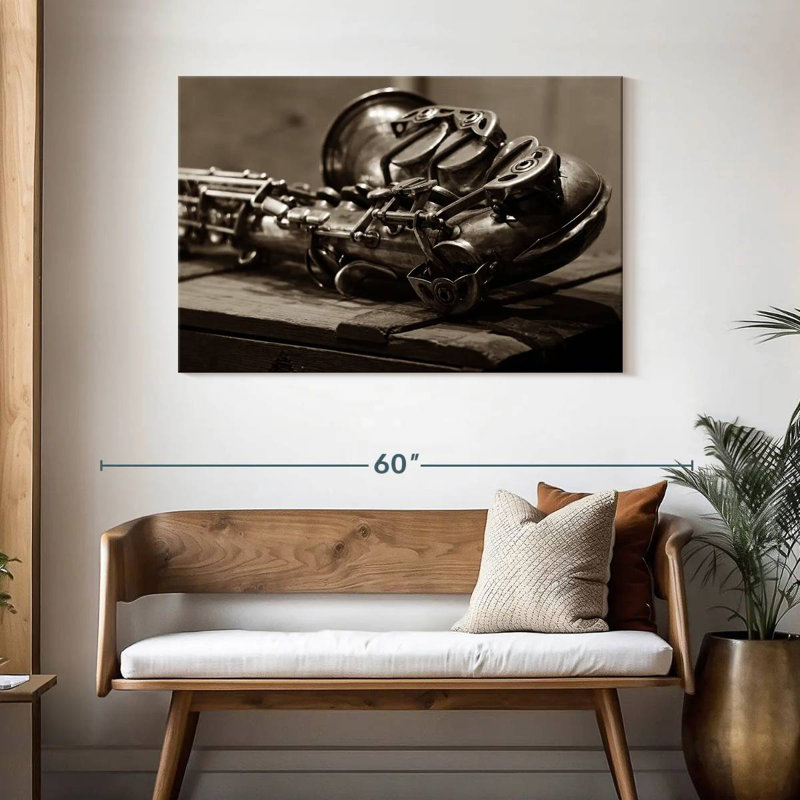 Abarca Sepia Saxophone, 30" H x 45" W