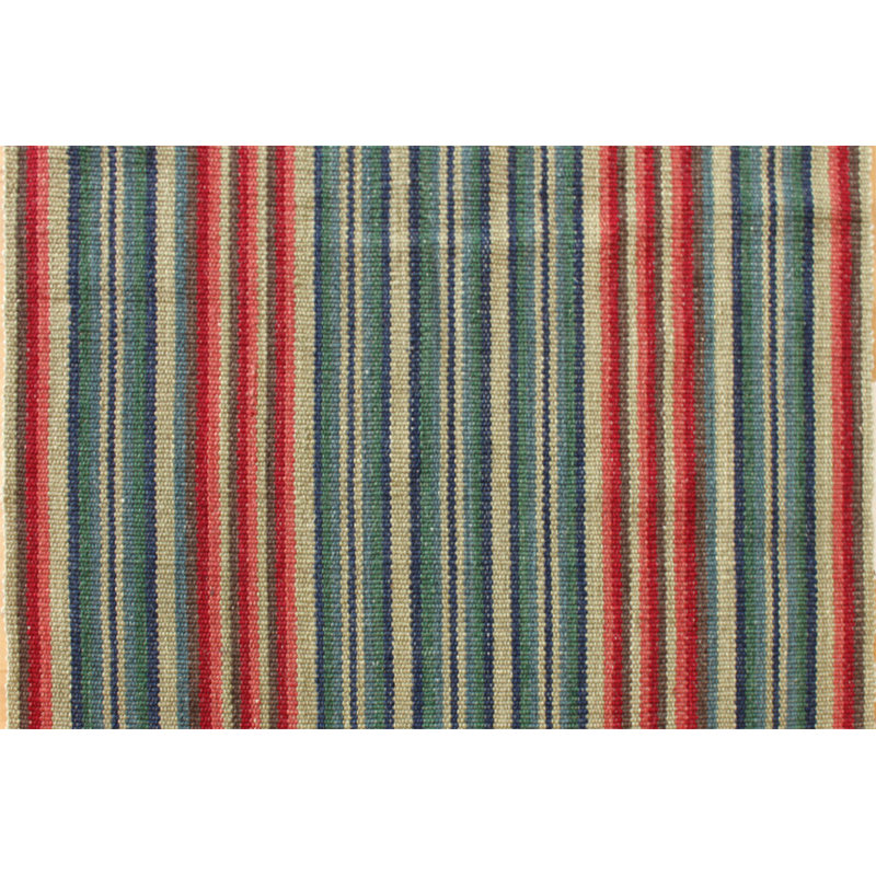 Tapis bleu tissé à plat à la main Thorndon Manor, Tapis de couloir 2 pi 11 po x 21 pi 6 po