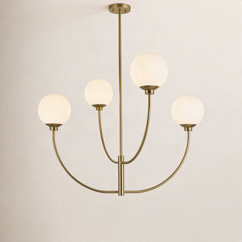 Kyle 4-Light Chandelier, Or satiné, H 27 po x l 36 po x P 36 po