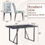  Ensemble de 5 tables de salle à manger en MDF de marbre noir avec chaises en polyuréthane à dossier rayé, pour la cuisine ou la salle à manger, gris