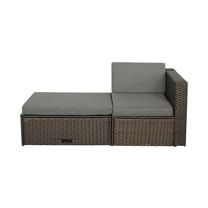 Hansley 4 - Person Patio Conversation Set with Cushions, Dark Brown