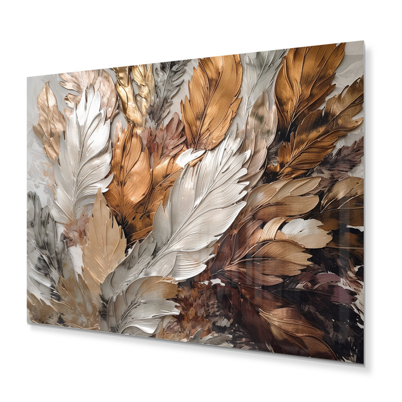 Gjermund Gold Feather Extravaganza IV sur impression métallique, H 34 po x l 44 po
