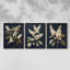 Étude florale série II - Ensemble de 3 estampes numériques encadrées - Prêt à être accroché-107253274-107253273