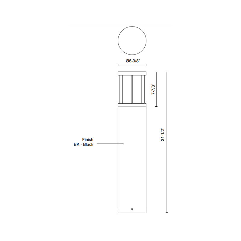 Alden LED Bollard Light, 31.5" H x 6.38" W x 6.38" D