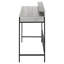 Bureau debout moderne pour bureau à domicile, longueur 48 po, stratifié gris, métal noir, espace de rangement supplémentaire de 48 po, plateau en stratifié, pieds en métal, installation-137763576