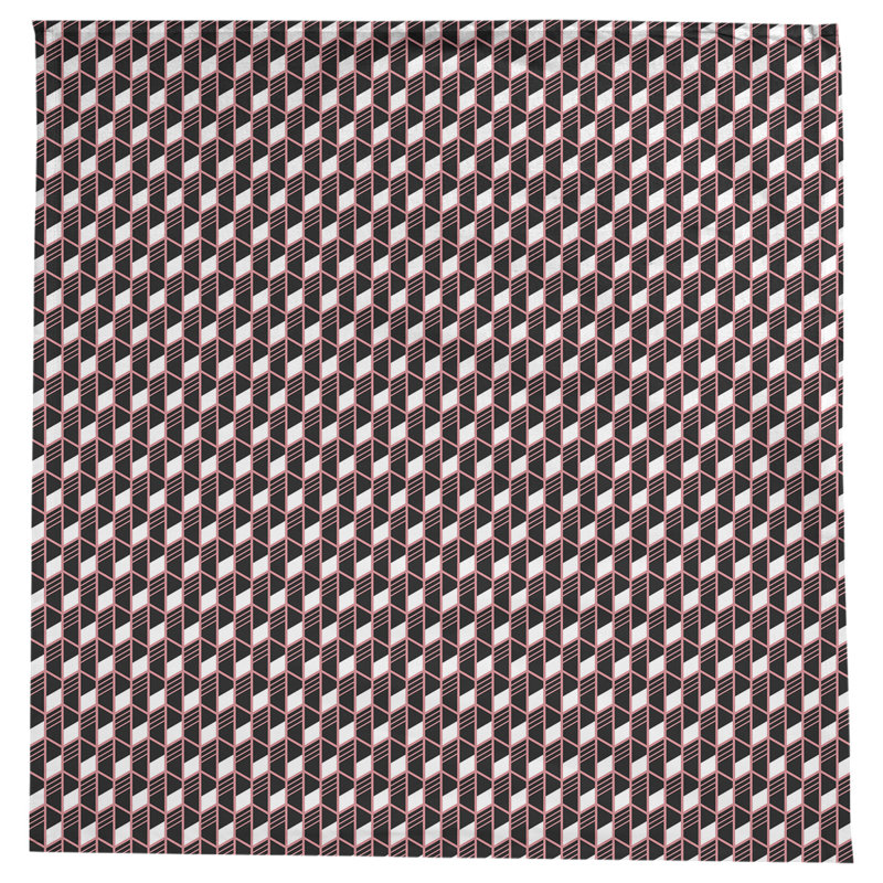 Nappe rayures géométriques Leffel, Corail