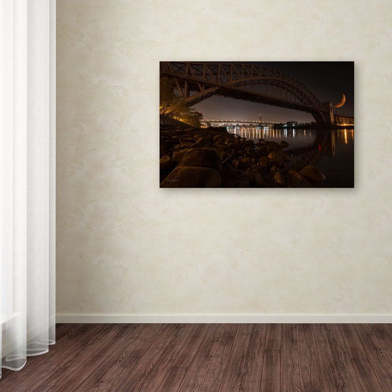 "Hells Gate and RFK Bridge - NYC" by David Ayash Photographic Print on Wrapped Canvas, 12" H x 19" W x 2" D