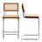 Crumley Natural Rattan 24.8" Cantilever Counter Stool with Cane Rattan Back and Metal Frame-984747892