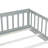 Twin Size Floor Bed With Fence And Door,Rubber Wood Floor Bed With Safety Guardrails,Grey-956233495-956233494