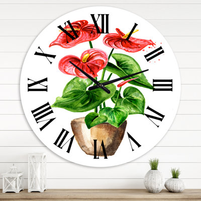 Horloge murale traditionnelle Anthurium