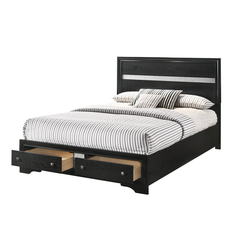 Ensemble de chambre à coucher avec lit plateforme et rangement Elenya, Très grand