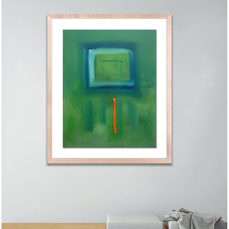 Green Souk Print by Charles Stuart, 60" H x 49" W x 2.5" D, Natural