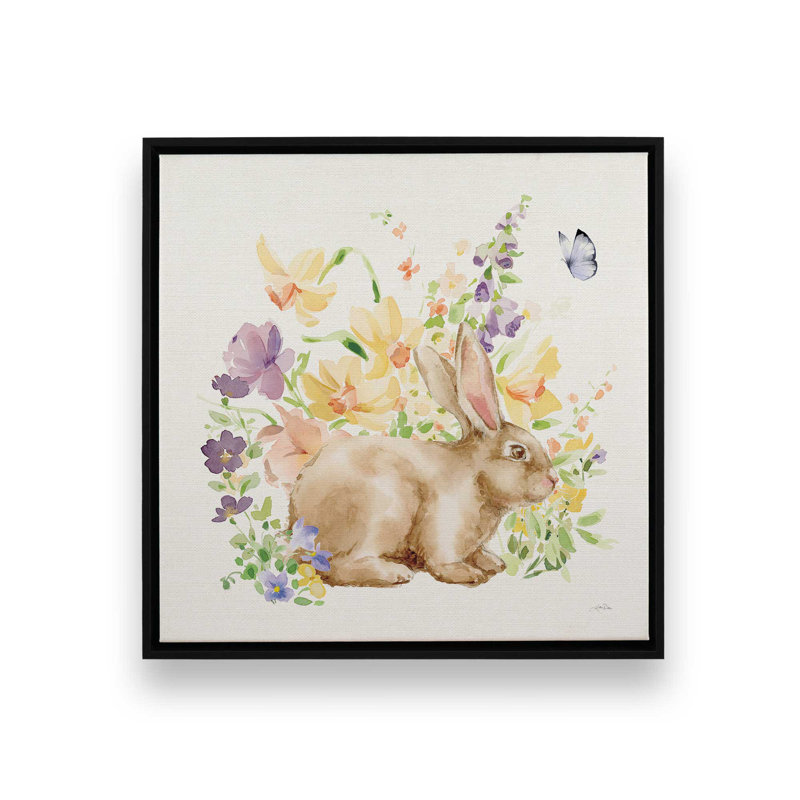 «Spring Celebration III» par Katrina Pete, reproduction d'art sur toile, H 20 po x l 20 po, Floater Frame, Noir