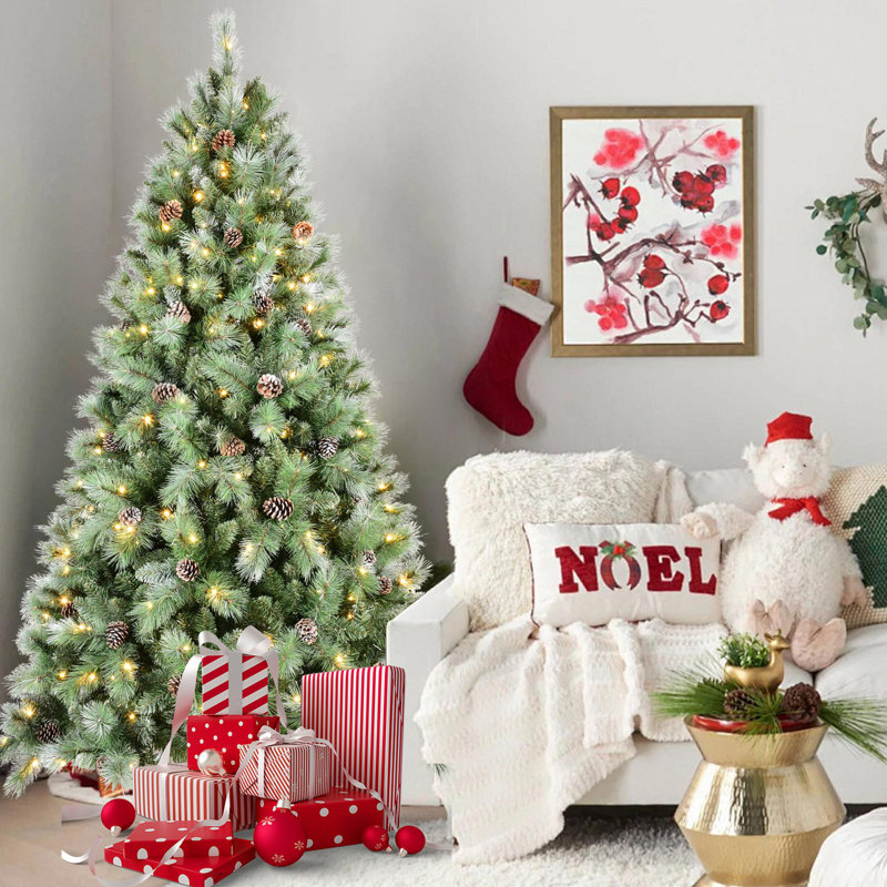Arbre de Noël artificiel 7 pi avec lumières DEL, H 7 pi