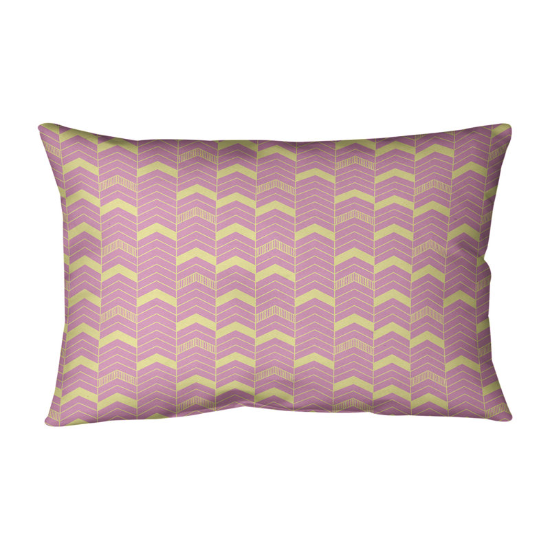 Coussin Rhonda, H 14 po x l 20 po, Rose / Jaune, Polyester/ Bourre en polyester