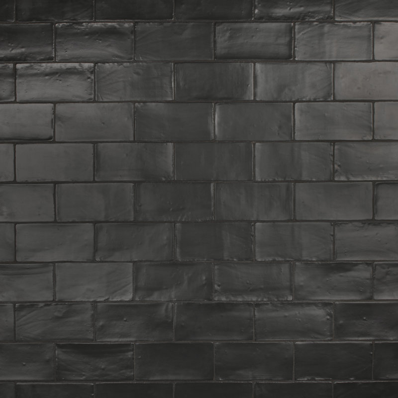 Chester Series 3" x 6" Ceramic Subway Tile in Black