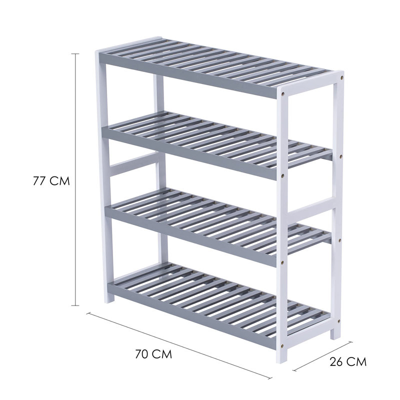 8 Pair Shoe Rack, Grey